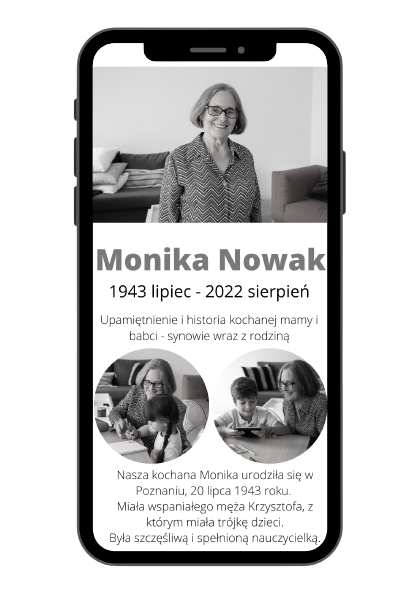 Tablica nagrobna z kodem qr - Przykładowe wspomnienie tabqr